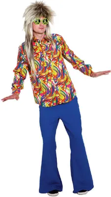 Produktbild von O7106-48-50 Herren Schlaghose blau Discohose 70er 80er Jahre Gr.48-50