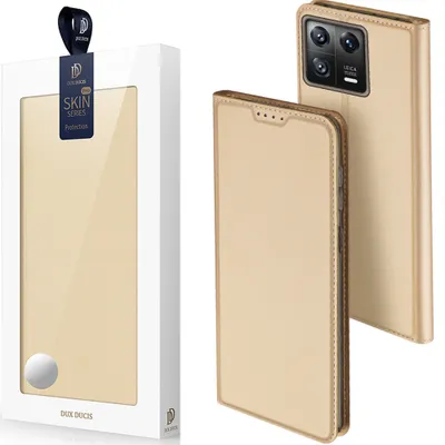 Zdjęcie produktu dla Dux Ducis Skin Pro Etui Xiaomi 13 Pokrowiec Z Klapką Portfel Na Kartę Podstawka Złote