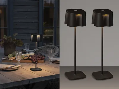 Produktbild von 2er Set USB kabellose Akku Tischlampen, Außenbeleuchtung ohne Stromanschluss