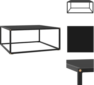 Productafbeelding van vidaXL Salontafel zwart met zwart glas, 80x80x35 cm - Salontafels