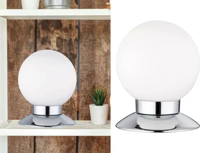 Produktbild von 2er SET LED Tischleuchte Chrom Glasschirm Weiß dimmbar Touch Sensor Ø10cm H.13cm