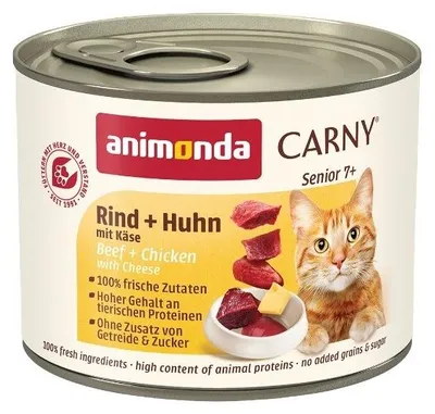 Zdjęcie produktu dla animonda Carny 4017721837101, Dorosły, Wołowina, Ser, Kurczak, 200 g