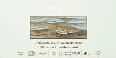 Obrázek produktu pro SMLT akvarelový papír 19x38 cm 300gr 10 listů