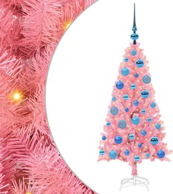 Immagine prodotto di vidaXL Albero di Natale a 150 LED con supporto Rosa 120 cm PVC