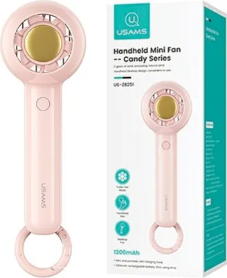 Obrázok produktu pre Usams Hand Wind Mini 1200Mah Candy Series Pink/Pink Zb251Fs02 (Us-Zb251)