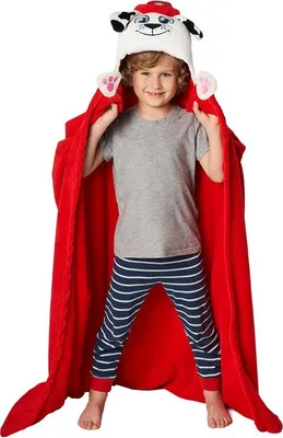 Produktbild von Kinder-Supersoft-Decke mit 3D-Kapuze PAW PATROL Marshall, 110/140cm, PAW213047