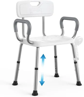 Produktbild von Duschhocker – Badewannenstuhl – Sicheres Duschen – Höhenverstellbar – Belastbarkeit: 150 kg – Weiß
