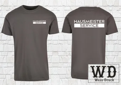 Produktbild von Hausmeister Service Shirt Facility Management T-Shirt Berufsbekleidung Darkshadow/Weiß 5XL
