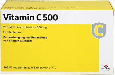 Produktbild von WÖRWAG Vitamin C 500 Filmtabletten, 100 St. Tabletten