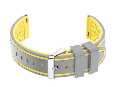 Obrázek produktu pro Gumový pásek pro hodinky U14 - šedý/žlutý - 24 mm