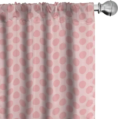 Produktbild von ABAKUHAUS Rosa Tupfen Vorhänge, Gardinen, Spots Wiederholung Niedlich und Plain-Muster Konzept Pastellhintergrund, 2 Stück 75 x 245 cm, Hellrosa Puder Rosa