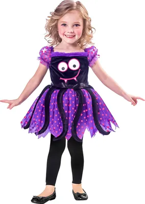 Obrázek produktu pro Roztomilý kostým pavouka pro dívky Halloween kostým fialovo-černý - 98/104 (3-4)