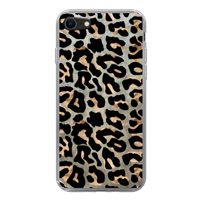 Produktbild von MuchoWow® Handyhülle Schutzhülle Hülle für iPhone 8 Tiermuster - Panther - Braun Silikon Softcase Handy Hülle - Schutzhaube