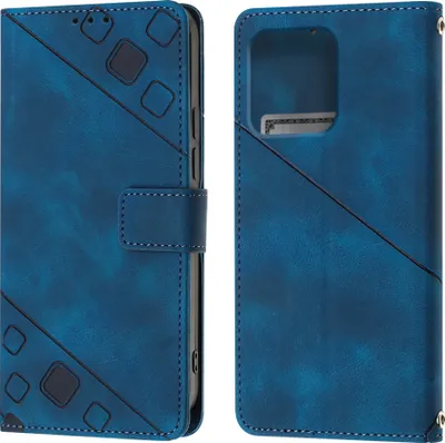 Produktbild von Hülle für Motorola Edge+ 2023 Prägung Flip Leder Brieftasche Schutzhülle mit Ständer Blau