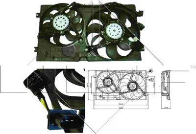 Produktbild von NRF 47403 Lüfter Motorkühlung Kühlerlüfter für SKODA Fabia II Schrägheck (542) Wasserkühler