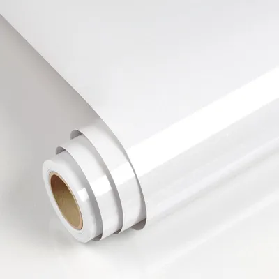 Image de Papier décoratif adhésif pour meubles, blanc brillant, 60 x 300 cm