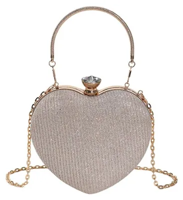 Immagine prodotto di RPAEOY Pochette da sera a forma di cuore per donna, piccola, scintillante, elegante, ideale per matrimoni