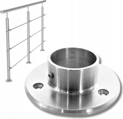 Immagine prodotto di Flangia a parete in acciaio inox - per tubi Ø 42,4 x 2,0 mm - Attacco per corrimano - V2A - Costruzione di ringhiere
