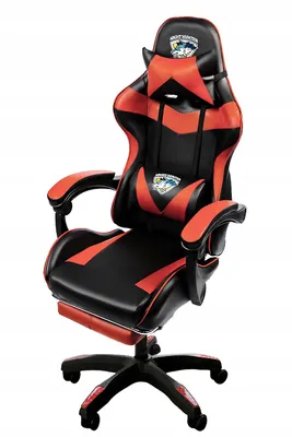 Produktbild von Gaming-Stuhl mit Rückenmassagegerät und Fußstütze für Gamer Rot Modern