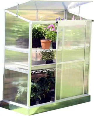 Produktbild von Grindi - Polycarbonat-Gartengewächshaus - 130x58x140 - Wandmontage