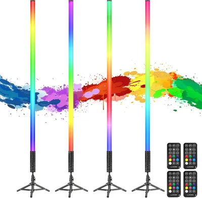 Produktbild von 4 Stück LED-Videolichtleisten – LED-Videolampen – LED-Video-Lichtleisten – RGB-Videolicht