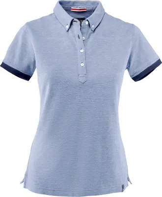 Produktbild von Polohemd Larkford Lady Piqué mit Button-Down-Kragen, Oxford-Nackenband und kontrastfarbenen Ärmelbündchen, 250 g/m²