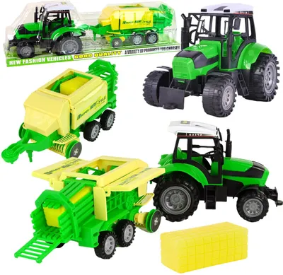 Zdjęcie produktu dla Ogromny Traktor Z Przyczepą Ciągnik Zbożowy Zestaw