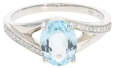 Produktbild von Ring Weißgold 585 Blautopas JL10-07-1458 JuwelmaLux Größe 58