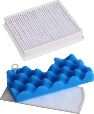 Two vacuum cleaner filters are shown against a white background.