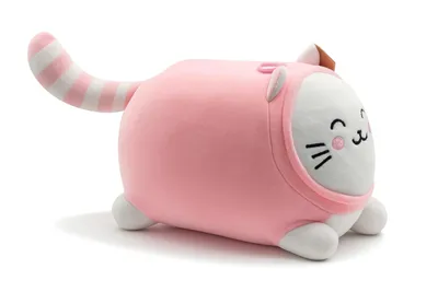 Produktbild von Kuscheltier Katze 25 cm mit Kostüm rosa – Weiches Plüschtier, Stofftier