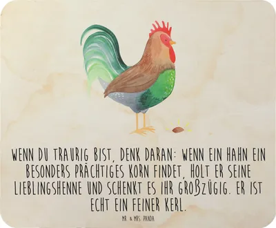 Produktbild von Mr. & Mrs. Panda Mauspad Hahn Korn - Vintage - Geschenk, Eier, Henne, Bauernhof, mausteppich, Natur, computer, Mousepad, Mouse Pad, pc