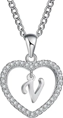 Produktbild von Elegante Halskette Buchstabe V/Silber für Damen KP5179