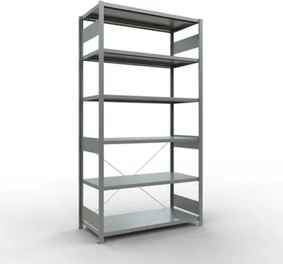 Produktbild von Schulte Fachbodenregal MULTIplus250 Stecksystem | Grundregal | HxBxT 250x130x60cm | 6 Ebenen | Fachlast 250kg | Verzinkt