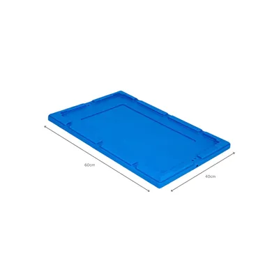 Produktbild von Auflagedeckel für Conical Mehrweg-Stapelbehälter Blau | BxT 40x60cm | Lagerbox Eurobox Transportbox Transportbehälter Stapelbehälter