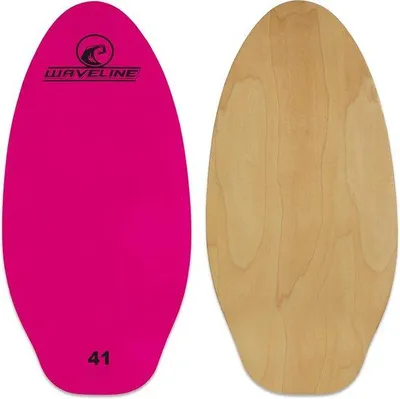 Produktbild von Famanu Holz-Skimboard Wasserboard Strandboard - Nachhaltiges Design - Erhältlich in 3 Größen - Rosa