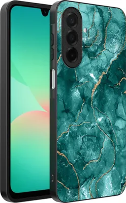 Zdjęcie produktu dla Smartphonica Etui na telefon Samsung Galaxy A26 z marmurowym nadrukiem - Etui na tył z TPU z marmurowym wzorem - Złoto-zielony