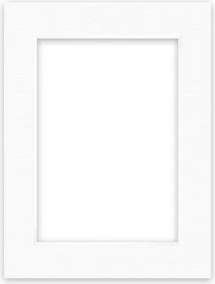 A white picture frame with a textured surface.