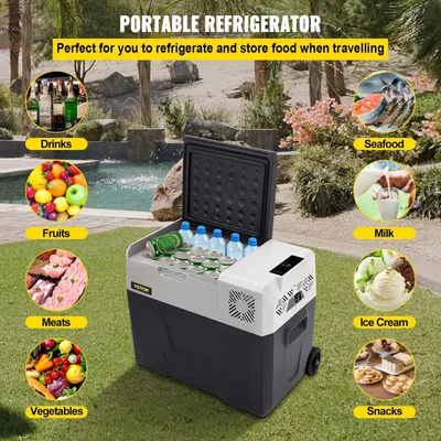 Immagine prodotto di Mini frigorifero - Frigorifero per bevande - Congelatore portatile con ruote e maniglia - Borsa frigo per campeggio
