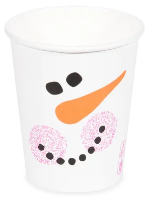 Produktbild von 250x Heißgetränkebecher Pappbecher Motiv Schneemann 200ml 280ml Ø 80mm