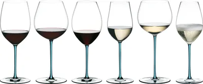 Image de Riedel Vorteilset 2 x 1 Stück RIEDEL Fatto A Mano Cabernet/Merlot Turquoise 4900/0T und 4 EKM Living Trinkhalme aus Edelstahl