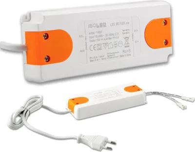 Produktbild von ISOLED LED Trafo MiniAMP 12V/DC, 0-50W, 120cm Kabel mit Flachstecker, sekundär 2 female Buchsen