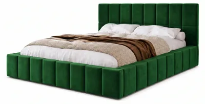 Produktbild von Polsterbett 200x200 mit Bettkasten - Bett Grün MARPUR