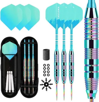 Produktbild von Famanu Dartpfeile 24 g mit Metallspitze - Set von 3 mit Aluminium-Schaft