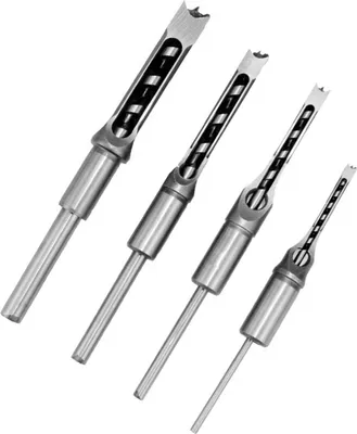 Obrázok produktu pre 4ks štvorcový vrták do dreva na opracovanie dier pílka na hĺbenie dláta oceľové vrtáky sada 1/4 palca, 5/16 palca, 3/8 palca, 1/2 palca na drevo
