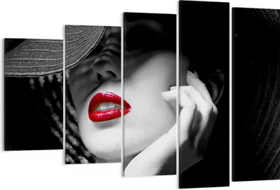 Produktbild von Bild auf Leinwand - Leinwandbild - Frau Gesicht Lippen - 150x100cm - Wand Bild - Wanddeko - Leinwanddruck - Bilder - Kunstdruck - Wanddekoration - Leinwand bilder - Wandkunst - EG150x100-3618