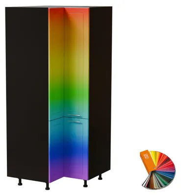 Produktbild von Eckvorratsschrank BARI 90x90cm lackiert Farbe & Ausführung wählbar BA-D24N/207,RAL Wunschfarbe matt (K5),schwarz