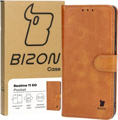 Produktbild von Bizon Case Pocket Flip Case für Realme 11 5G, Braun