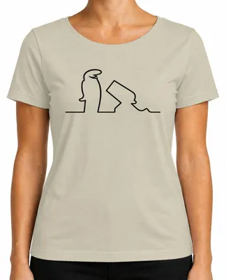 Imagen del producto de Camiseta para mujer, diseño "Linea Balum Strichmännchen Kult" de Osvaldo Cavandoli, color natural, talla S