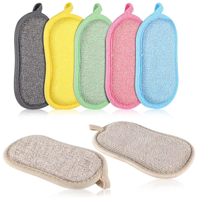 Produktbild von Set mit 6 großen Küchenschwämmen mit Mikrofaser und Bürste, 15x9x2 cm