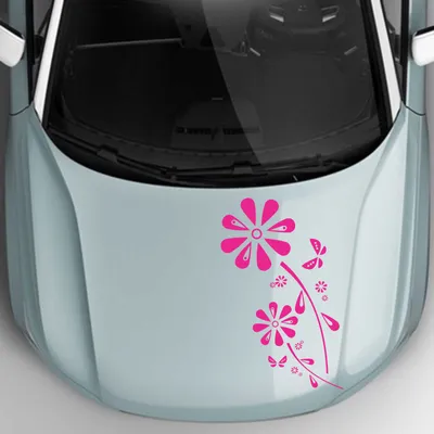 Produktbild von Aufkleber - Autoaufkleber "Margaritenblüten" 50cm x 25cm pink - Tuning Carystyling Heckscheibe Auto